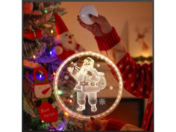 WITRAŻ LED ŚWIĄTECZNY ZAWIESZKA - mikołaj