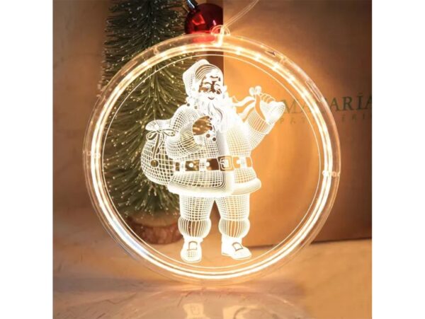 WITRAŻ LED ŚWIĄTECZNY ZAWIESZKA - mikołaj