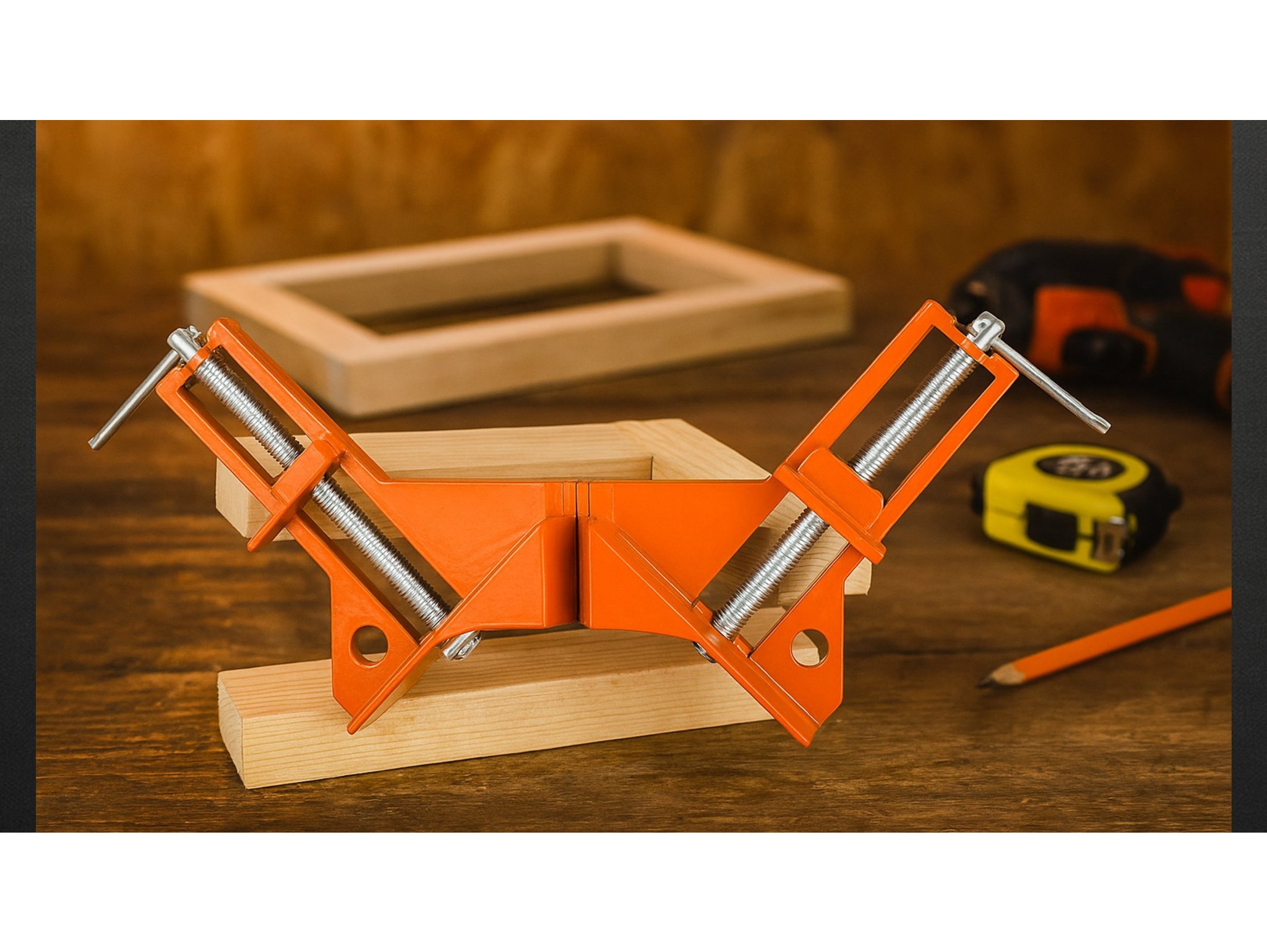 ZACISK ŚCISK STOLARSKI KĄTOWY 8" - pomarańczowy