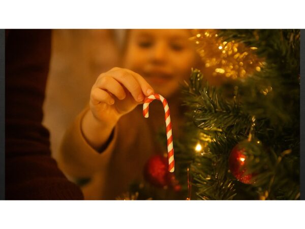 ZAWIESZKA NA CHOINKĘ LASKA CUKROWA 9x2CM 6SZT