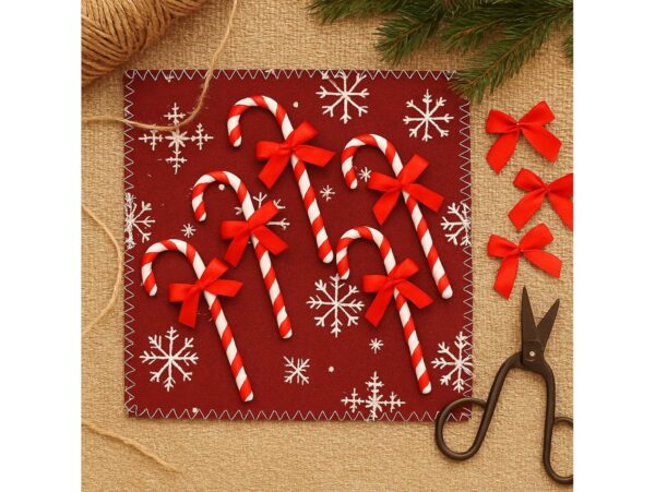 ZAWIESZKA NA CHOINKĘ LASKA CUKROWA 9x2CM 6SZT