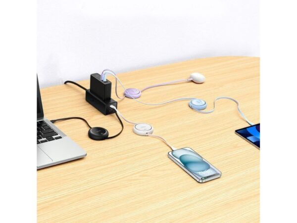 BASEUS KABEL Z REGULACJĄ DŁUGOŚCI USB-C TYPE-C POWER DELIVERY 100W 1M