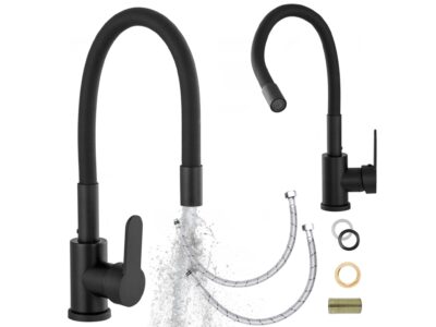 BATERIA KUCHENNA ZLEWOZMYWAKOWA GIĘTKA ELASTYCZNA KRAN 360°