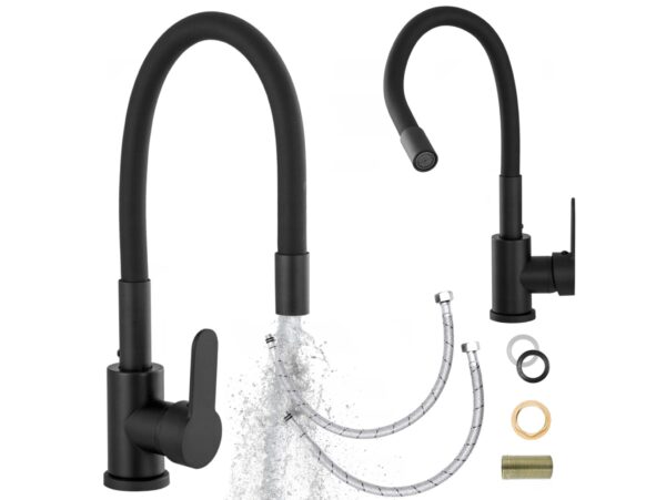 BATERIA KUCHENNA ZLEWOZMYWAKOWA GIĘTKA ELASTYCZNA KRAN 360°