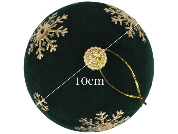 BOMBKI CHOINKOWE STYROPIANOWE FLOKOWANE 10CM 3SZT - zielony