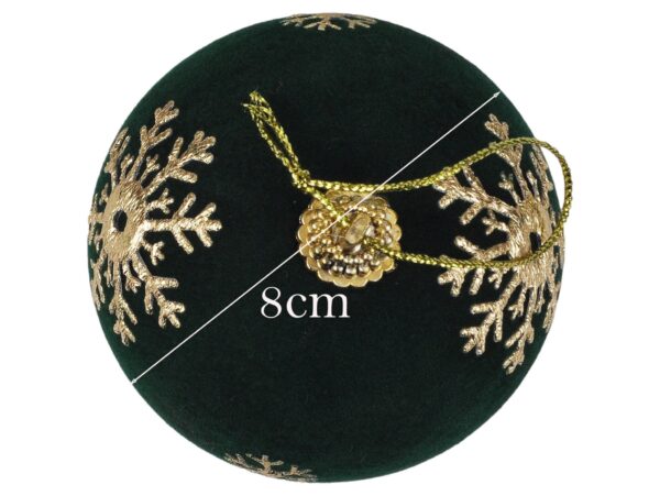 BOMBKI CHOINKOWE STYROPIANOWE FLOKOWANE 8CM 3SZT - zielony