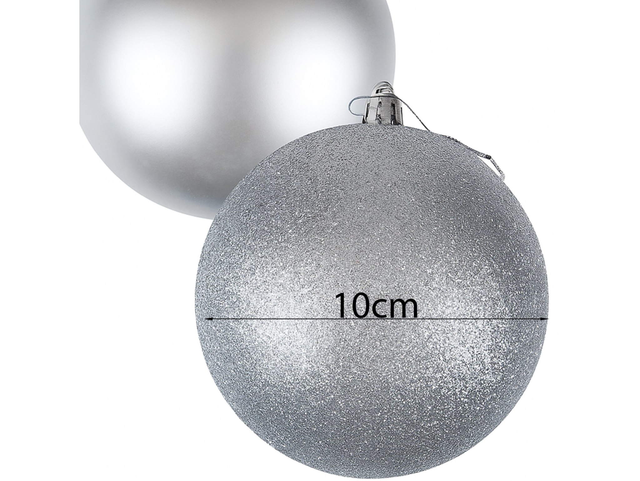 BOMBKI CHOINKOWE TUBA 10CM 4SZT - srebrny