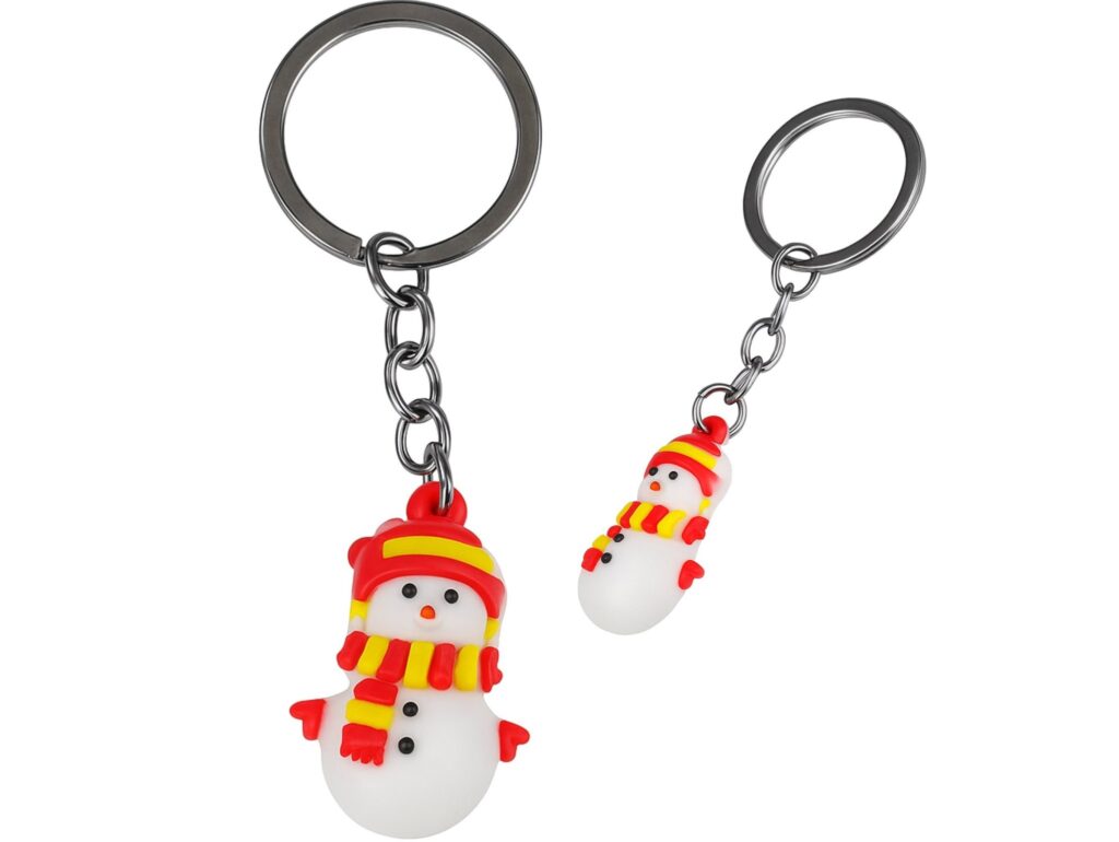 BRELOK ŚWIĄTECZNY Z GUMY 3,5x2,5cm - bałwan