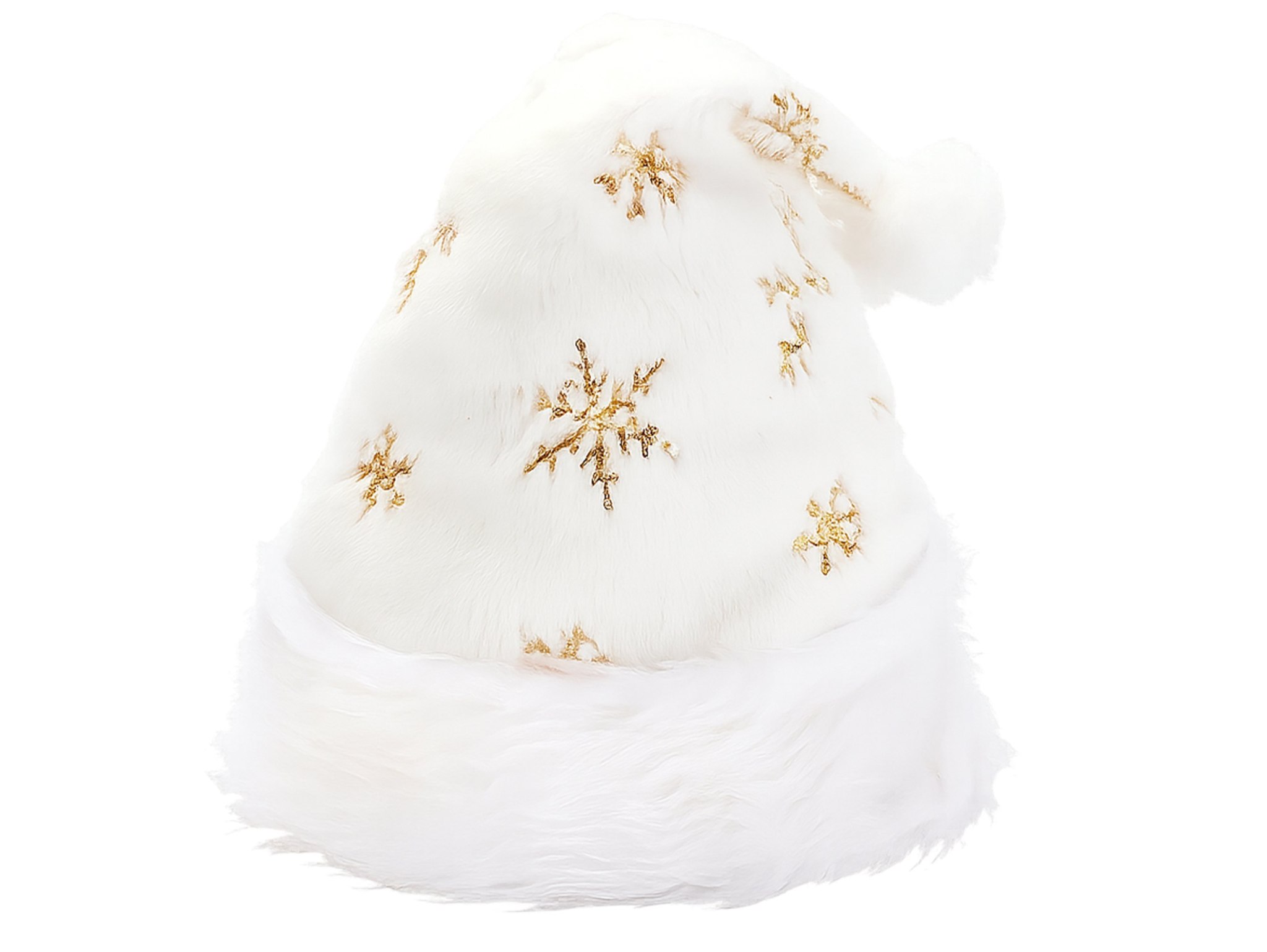 CZAPKA ŚWIĘTEGO MIKOŁAJA ŚNIEŻYNKA 40x28cm - złoty