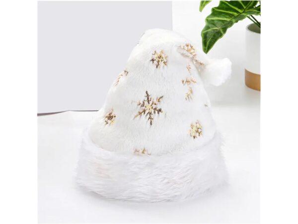 CZAPKA ŚWIĘTEGO MIKOŁAJA ŚNIEŻYNKA 40x28cm - złoty