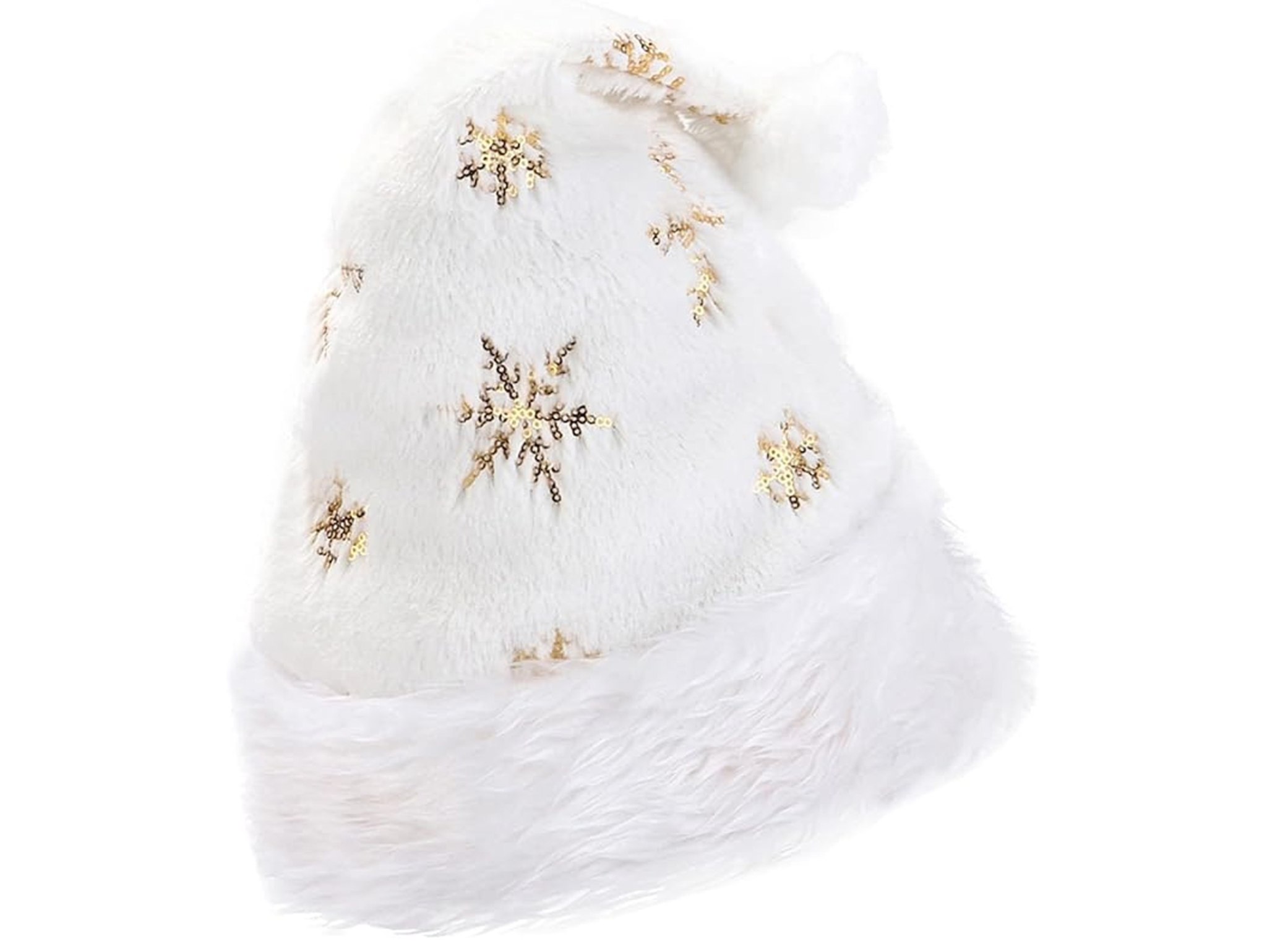 CZAPKA ŚWIĘTEGO MIKOŁAJA ŚNIEŻYNKA 40x28cm - złoty