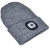 CZAPKA ZIMOWA Z LAMPKĄ LED - szary