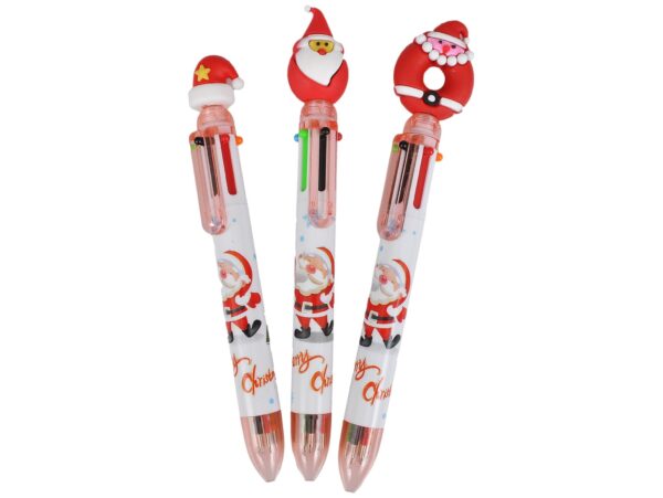 DŁUGOPIS WIELOKOLOROWY PSTRYKANY 6 KOLORÓW MIKOŁAJ 17CM