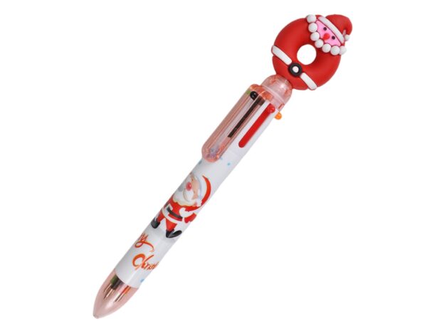 DŁUGOPIS WIELOKOLOROWY PSTRYKANY 6 KOLORÓW MIKOŁAJ 17CM