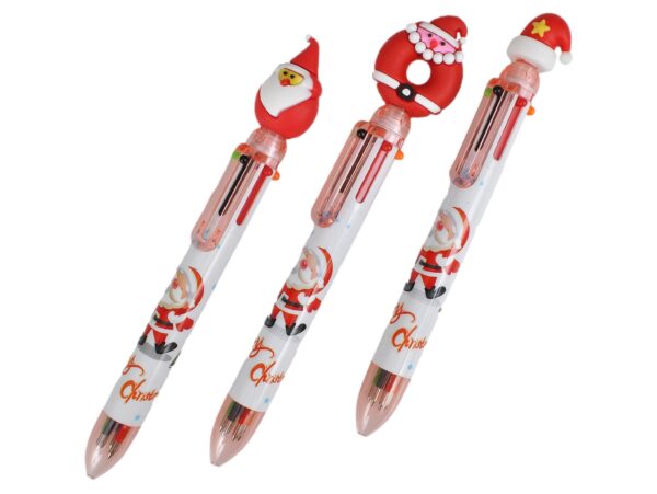 DŁUGOPIS WIELOKOLOROWY PSTRYKANY 6 KOLORÓW MIKOŁAJ 17CM