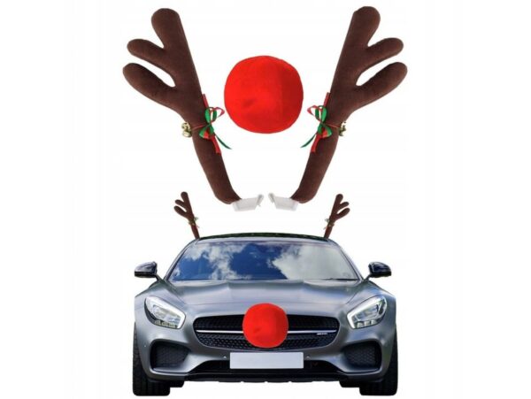 DEKORACJA SAMOCHODU AUTA ŚWIĄTECZNA RENIFER
