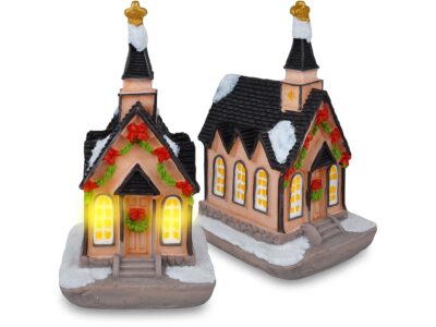 DOMEK LED DEKORACJA ŚWIĄTECZNA - kościół 8,5x6,5x4cm