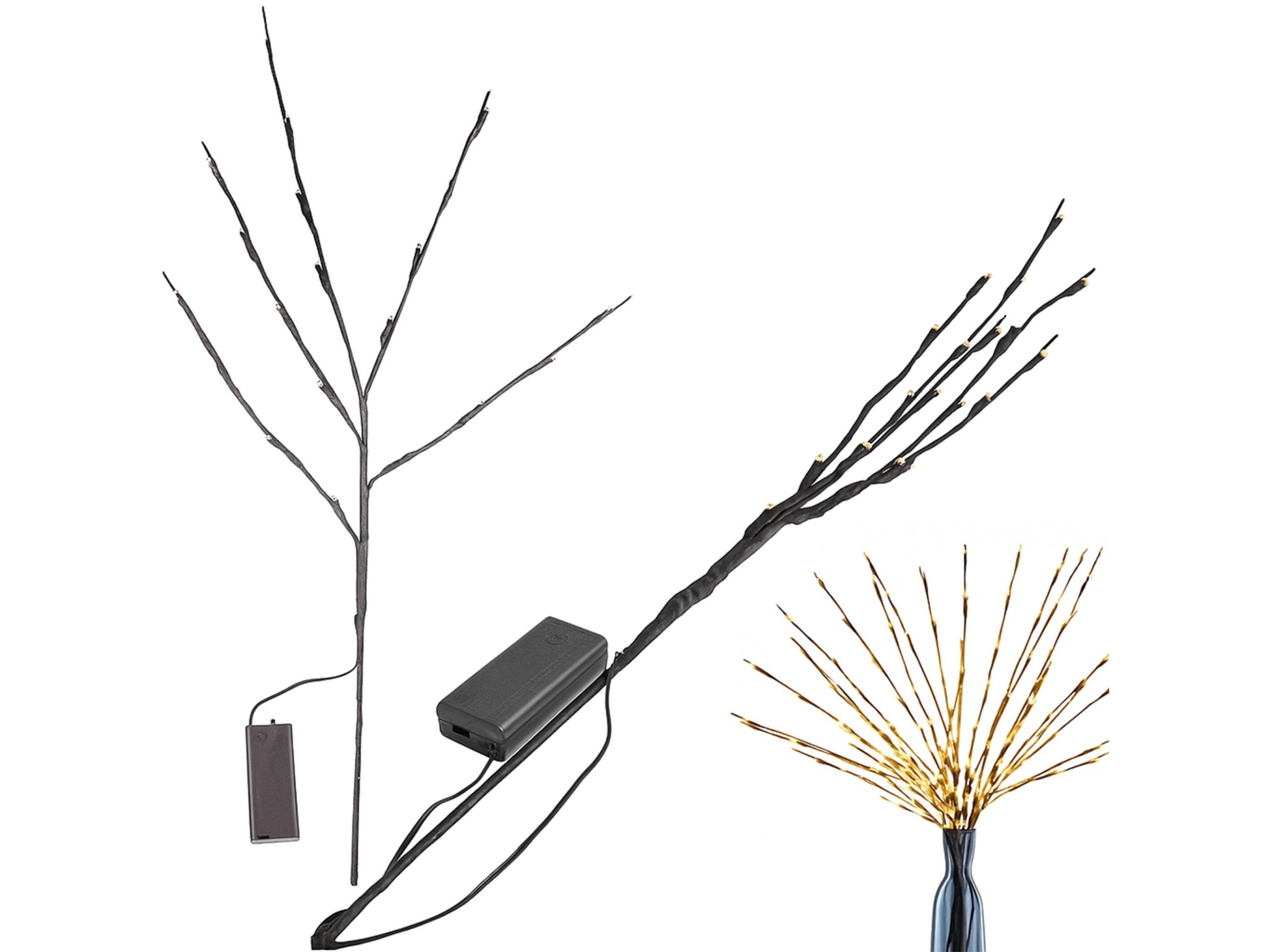 DRZEWKO ŚWIĄTECZNE LED 70cm 20LED - ciepły biały