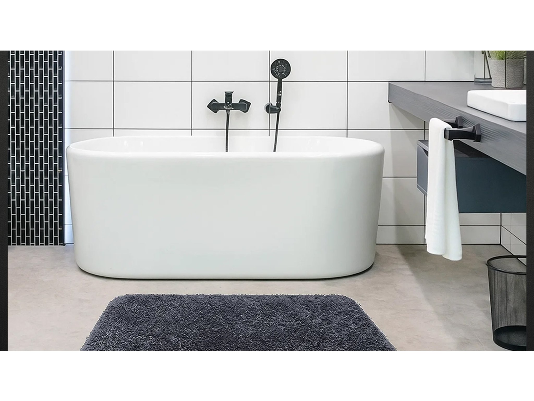 DYWANIKI ŁAZIENKOWE KOMPLET 3 SZT - szary