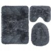 DYWANIKI ŁAZIENKOWE KOMPLET 3 SZT - szary