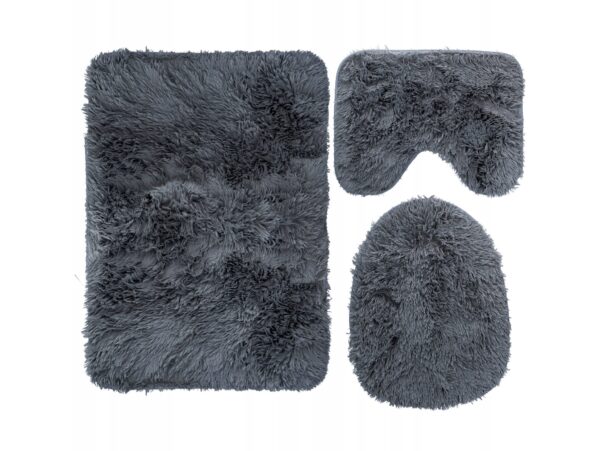 DYWANIKI ŁAZIENKOWE KOMPLET 3 SZT - szary