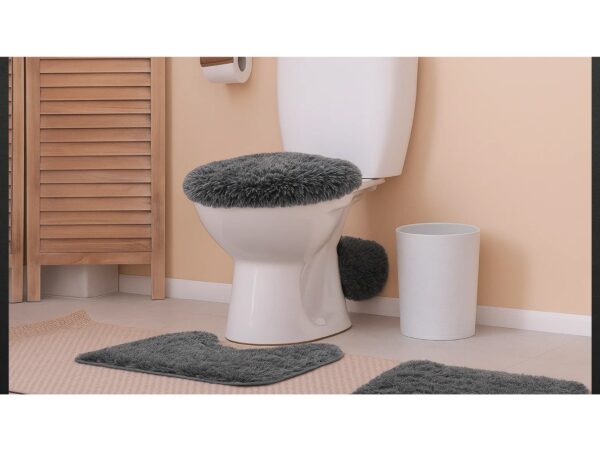 DYWANIKI ŁAZIENKOWE KOMPLET 3 SZT - szary