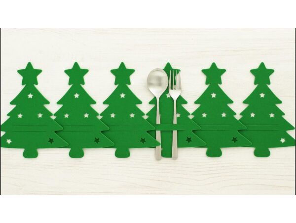 ETUI NA SZTUĆCE FILC ŚWIĘTA CHOINKA 6SZT - zielony