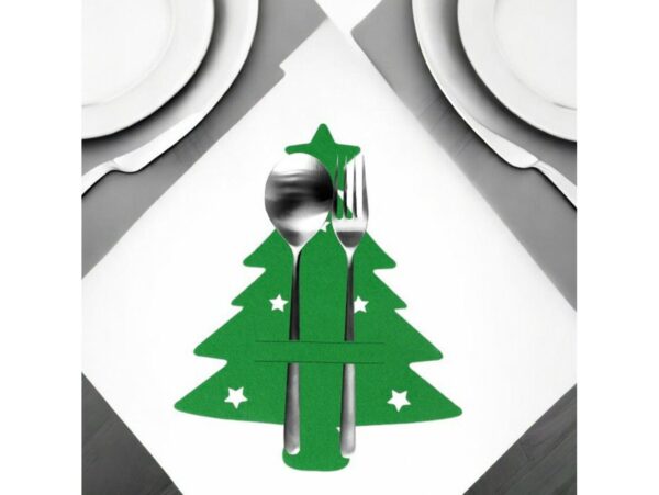 ETUI NA SZTUĆCE FILC ŚWIĘTA CHOINKA 6SZT - zielony