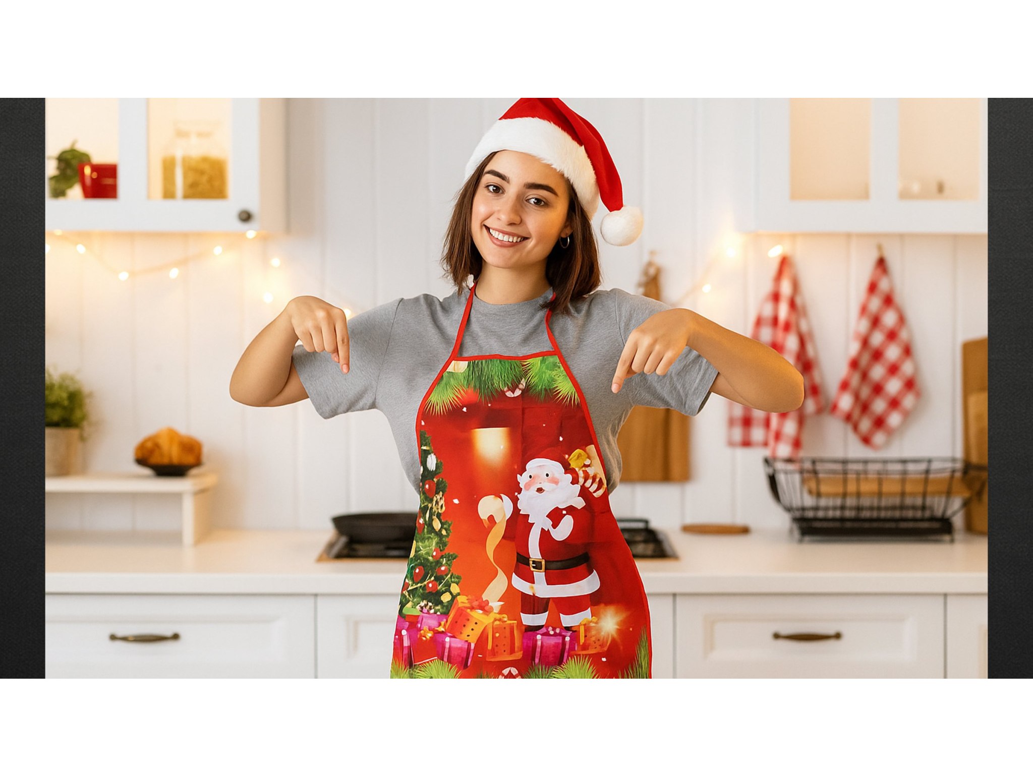 FARTUCH KUCHENNY ŚWIĄTECZNY - Mikołaj