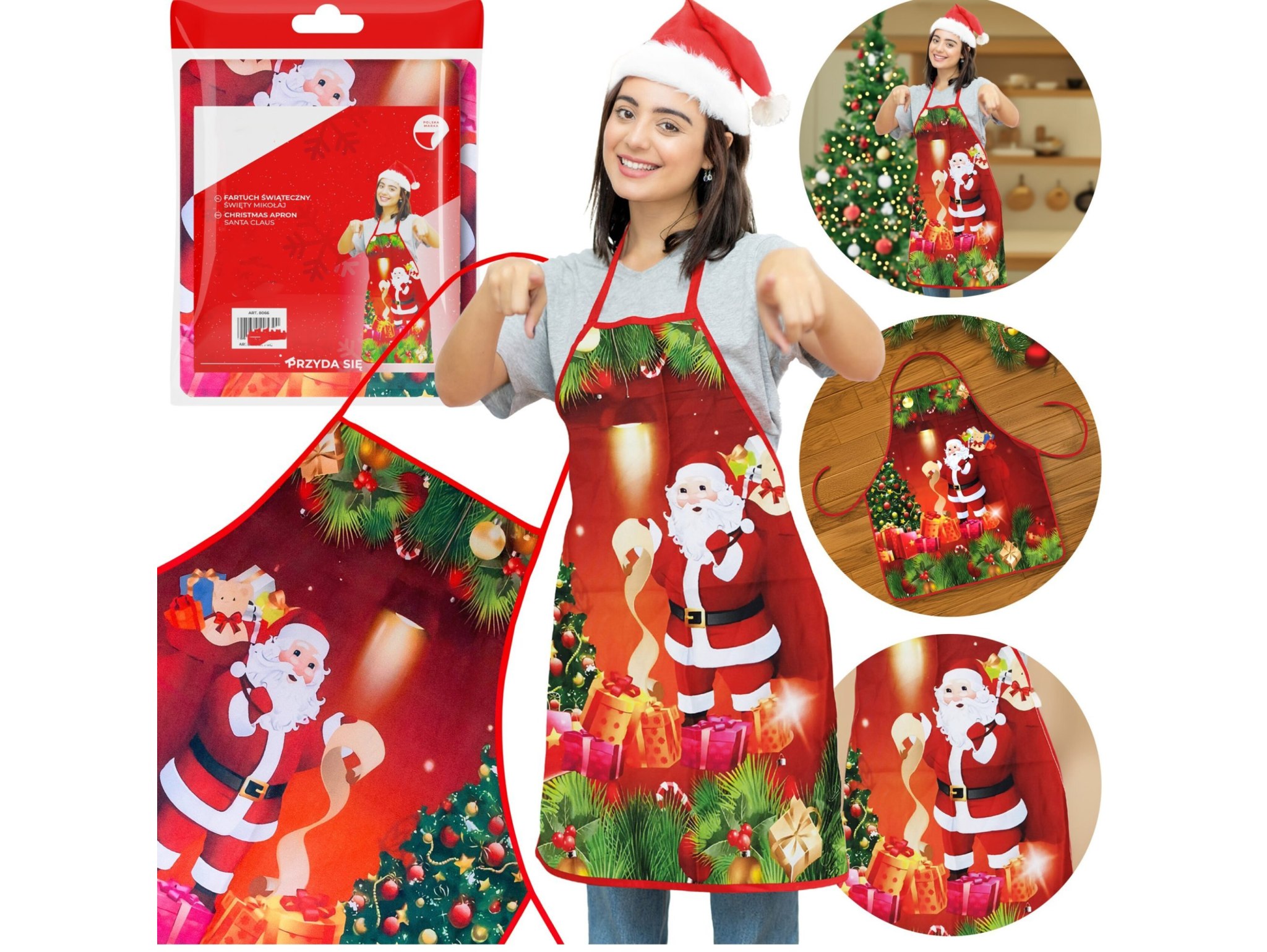 FARTUCH KUCHENNY ŚWIĄTECZNY - Mikołaj