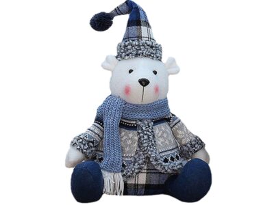 FIGURKA MASKOTKA ŚWIĄTECZNA MIŚ - siedzący 38x22x18cm