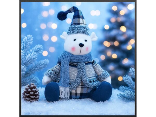 FIGURKA MASKOTKA ŚWIĄTECZNA MIŚ - siedzący 38x22x18cm