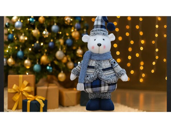 FIGURKA MASKOTKA ŚWIĄTECZNA MIŚ -stojący 48x22x12cm