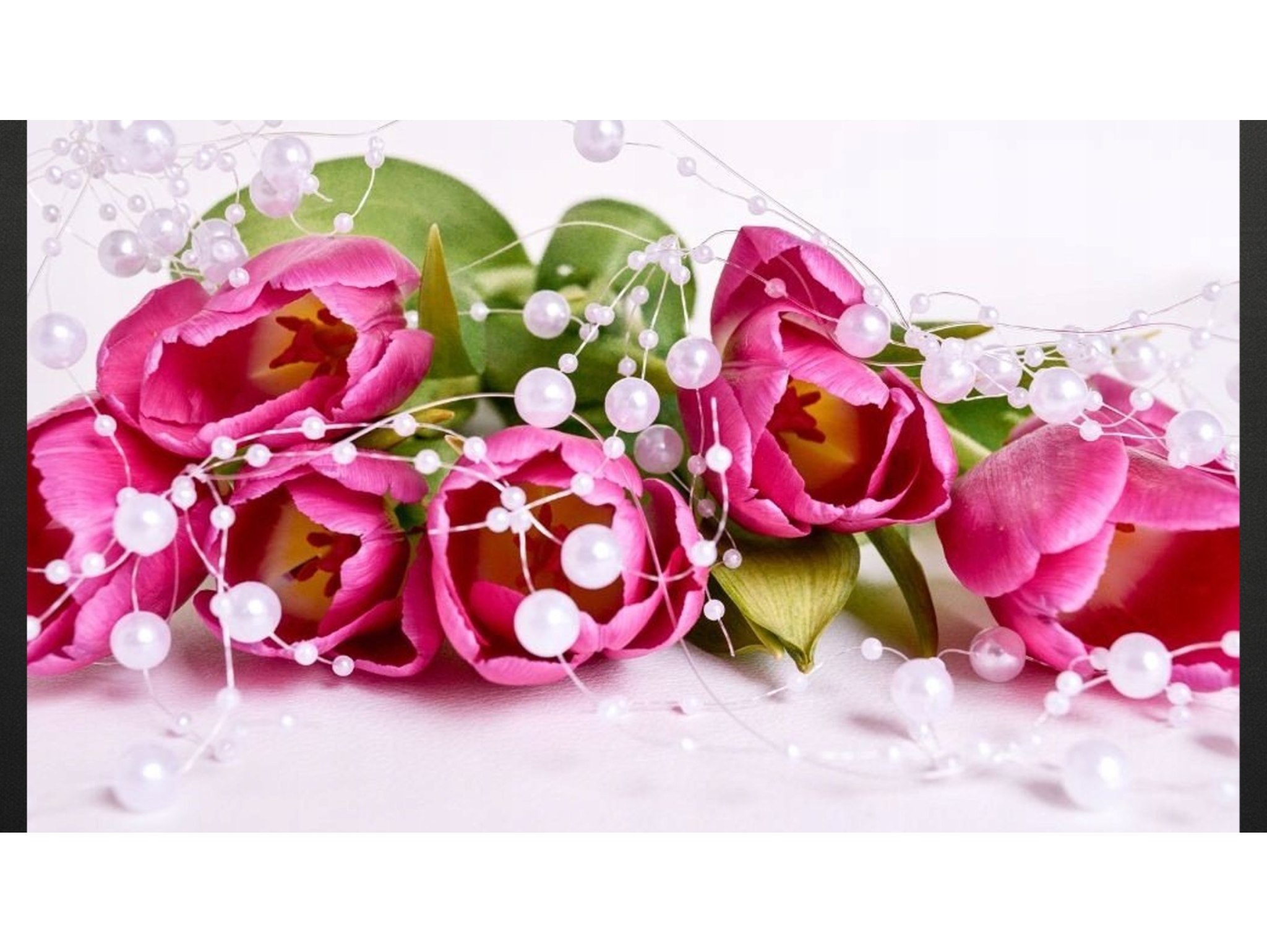 GIRLANDA CHOINKOWA PERŁY 5M - kremowy