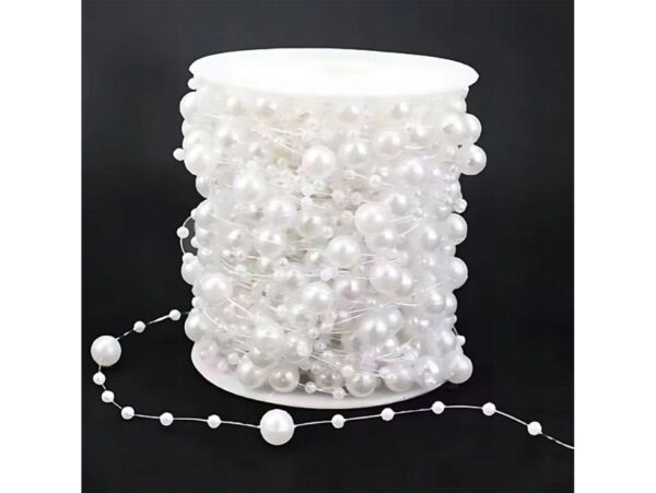 GIRLANDA CHOINKOWA PERŁY 5M - kremowy