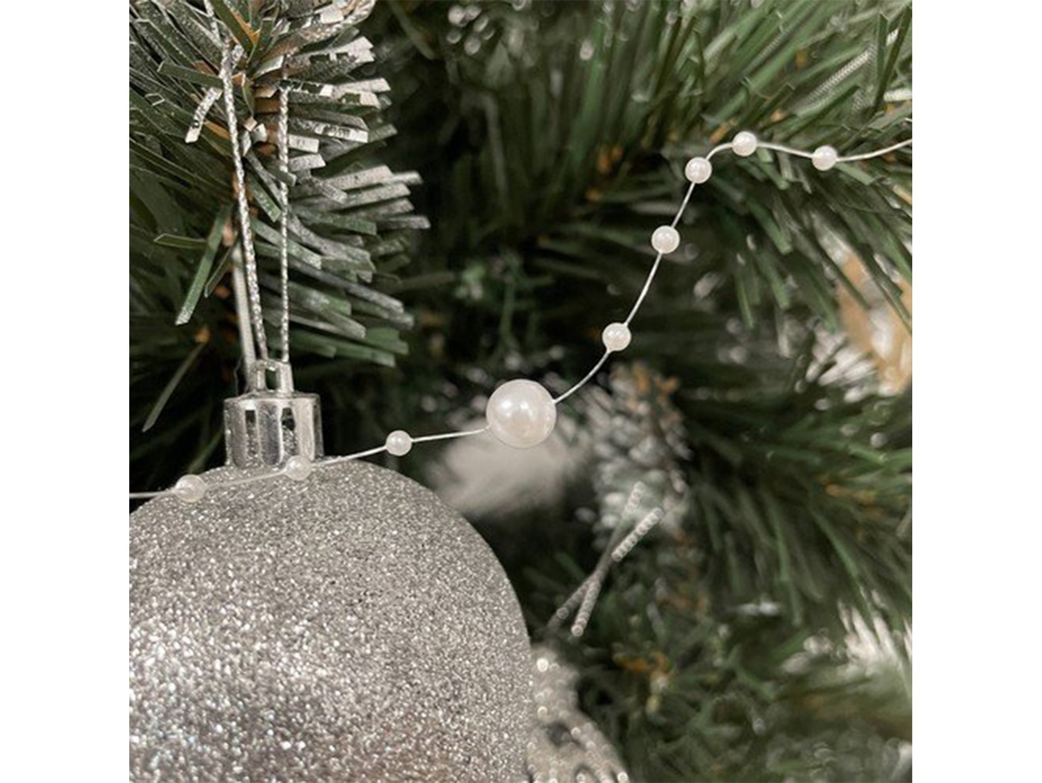 GIRLANDA CHOINKOWA PERŁY 5M - kremowy