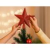 GWIAZDA NA CZUBEK CHOINKI 15CM - czerwony