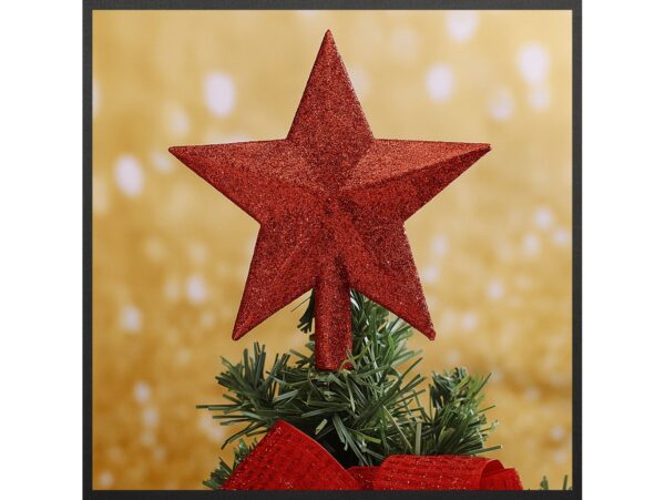GWIAZDA NA CZUBEK CHOINKI 15CM - czerwony