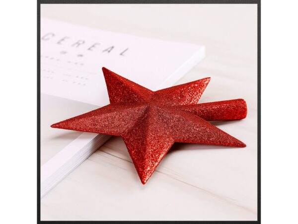 GWIAZDA NA CZUBEK CHOINKI 15CM - czerwony