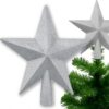 GWIAZDA NA CZUBEK CHOINKI 15CM - srebrny