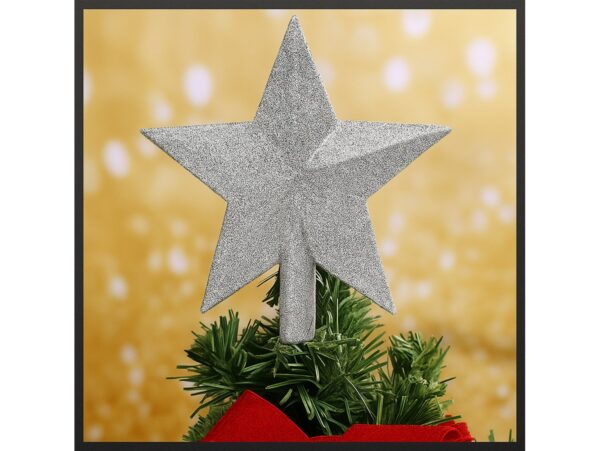 GWIAZDA NA CZUBEK CHOINKI 15CM - srebrny