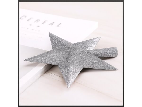 GWIAZDA NA CZUBEK CHOINKI 15CM - srebrny
