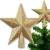 GWIAZDA NA CZUBEK CHOINKI 15CM - złoty