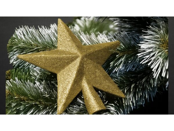 GWIAZDA NA CZUBEK CHOINKI 15CM - złoty