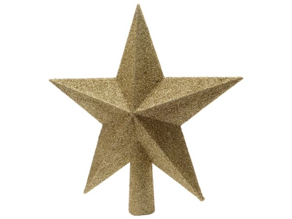 GWIAZDA NA CZUBEK CHOINKI 15CM - złoty