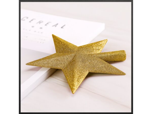 GWIAZDA NA CZUBEK CHOINKI 15CM - złoty