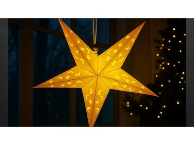 GWIAZDA SKŁADANA WITRAŻ PAPIEROWA 3D AŻUROWA 40CM - wzór 2