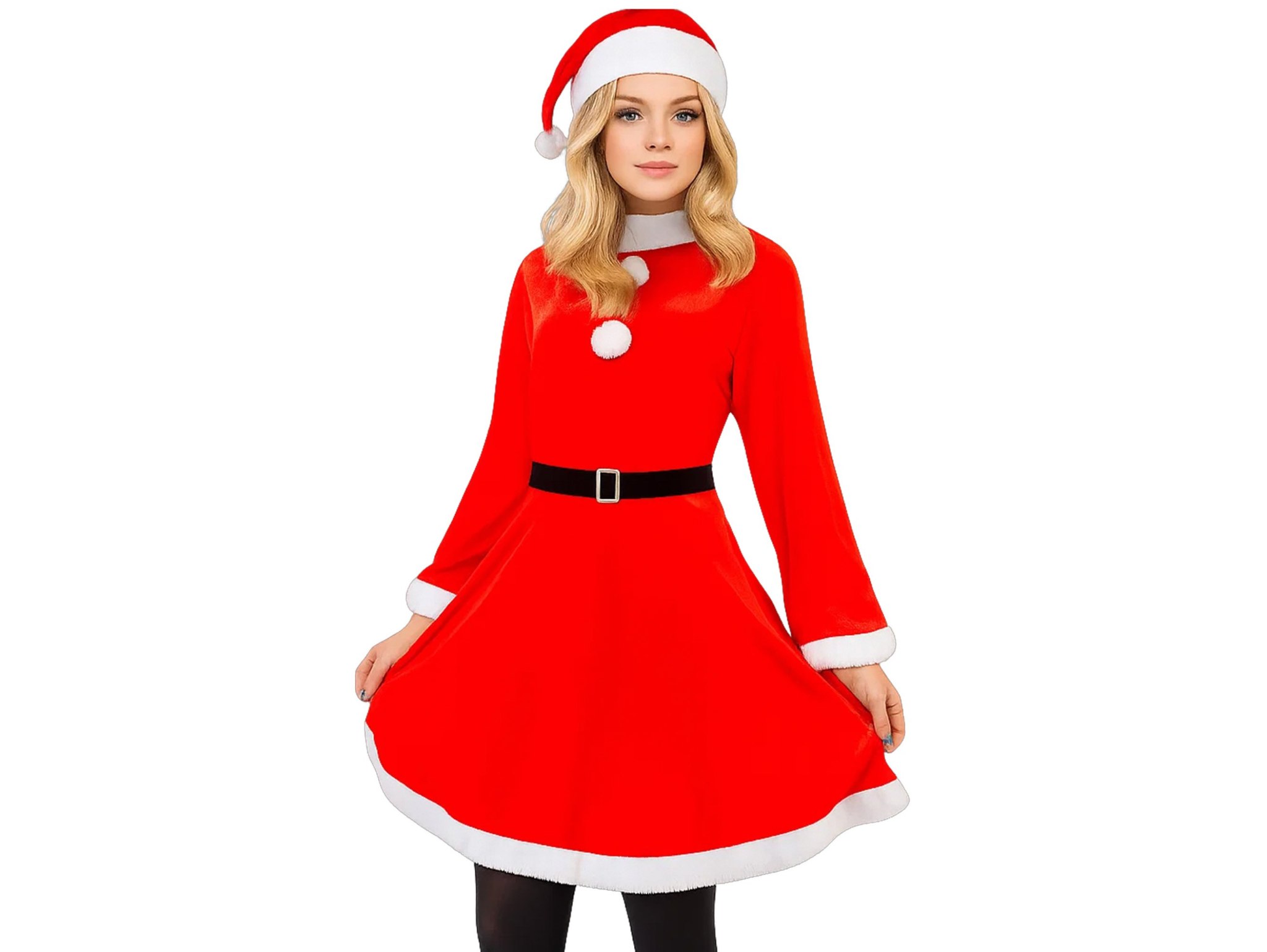 KOSTIUM STRÓJ PANI MIKOŁAJOWA MIKOŁAJKA ŚWIĘTA 3EL