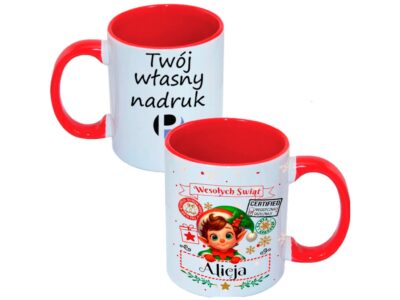 KUBEK DO SUBLIMACJI 330ML CZERWONY UCHWYT