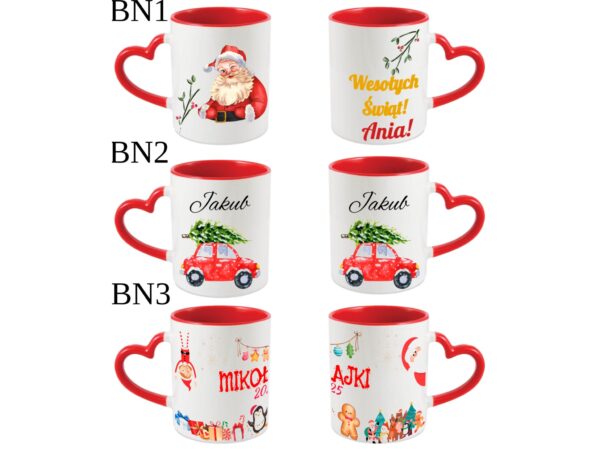 KUBEK DO SUBLIMACJI 330ML CZERWONY UCHWYT SERCE